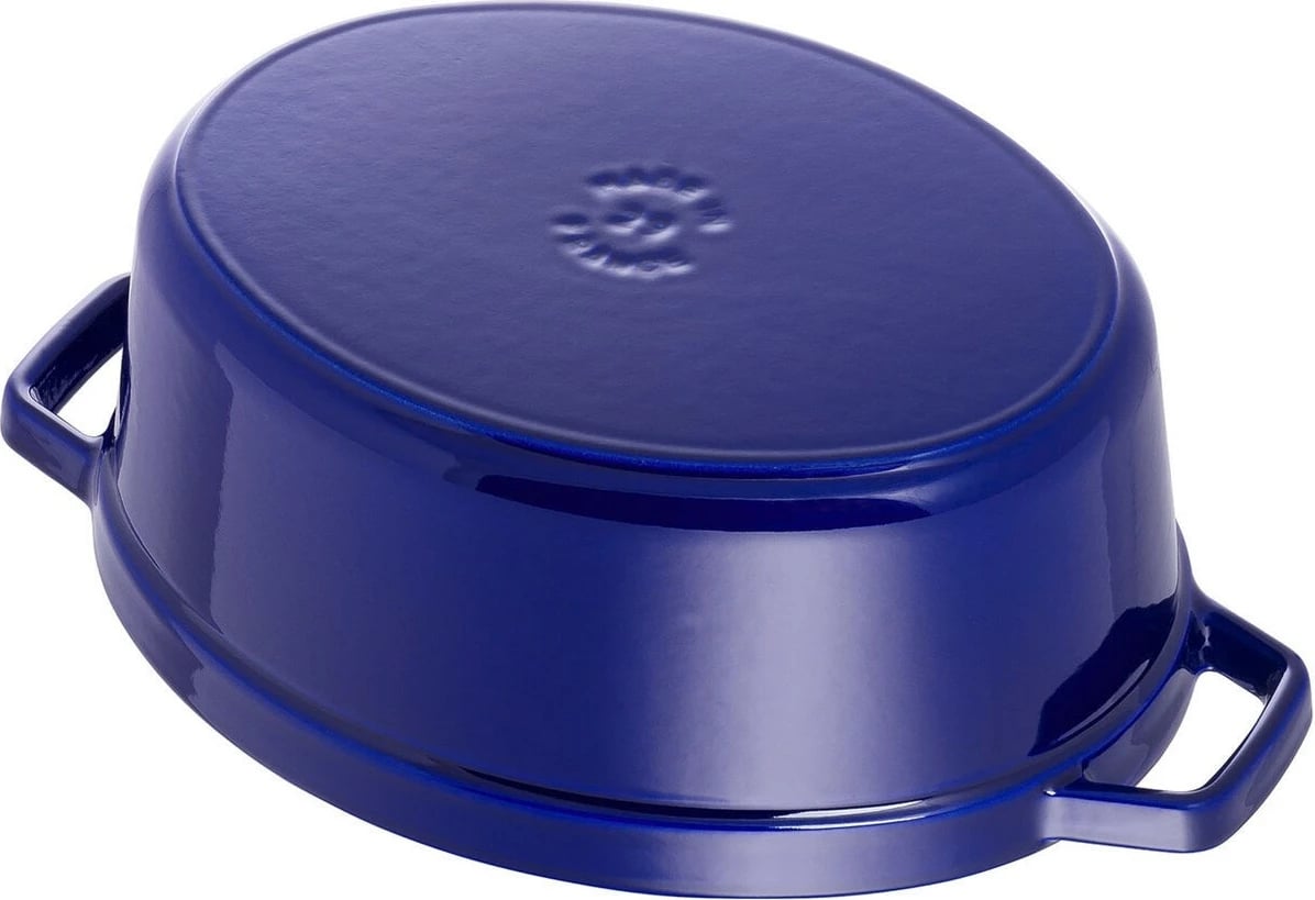 Tenxhere ovale Staub La Cocotte 29cm, gize, smalt, kaltër