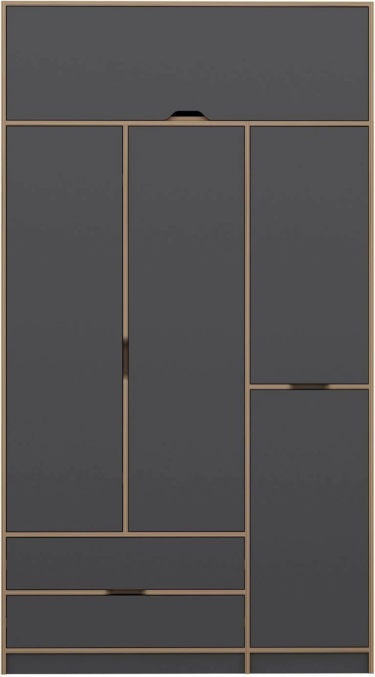 Dollap Skye Decor, Elina, anthracite-dore, 140x253x52cm