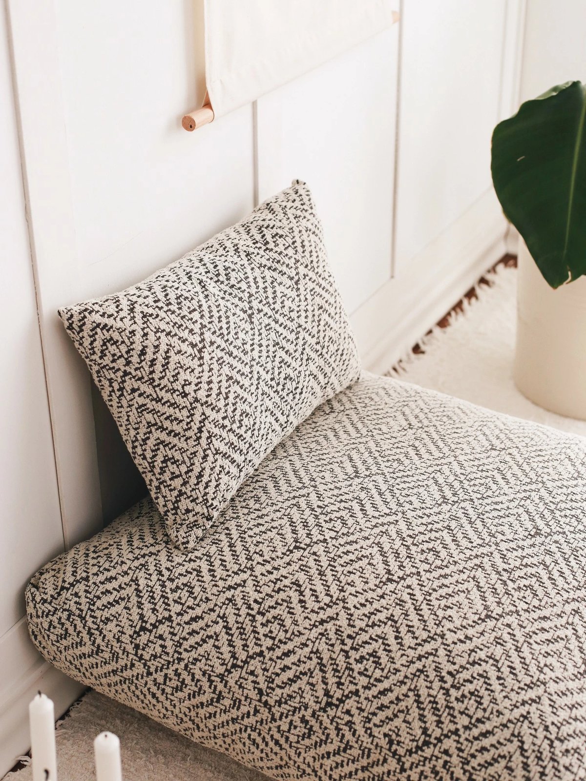 Jastëk i madh Atelier del Sofa, Dokuma - Zikzak, ngjyrë gri