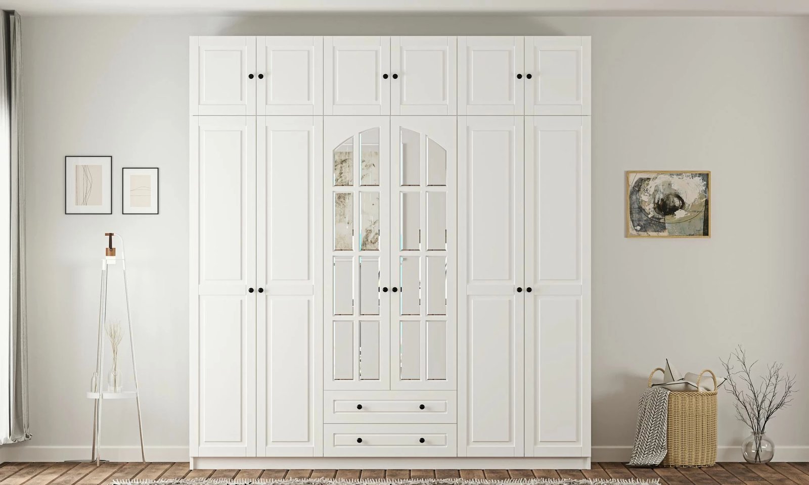 Dollap Skye Decor, ngjyrë e bardhë mat, RB-185-16