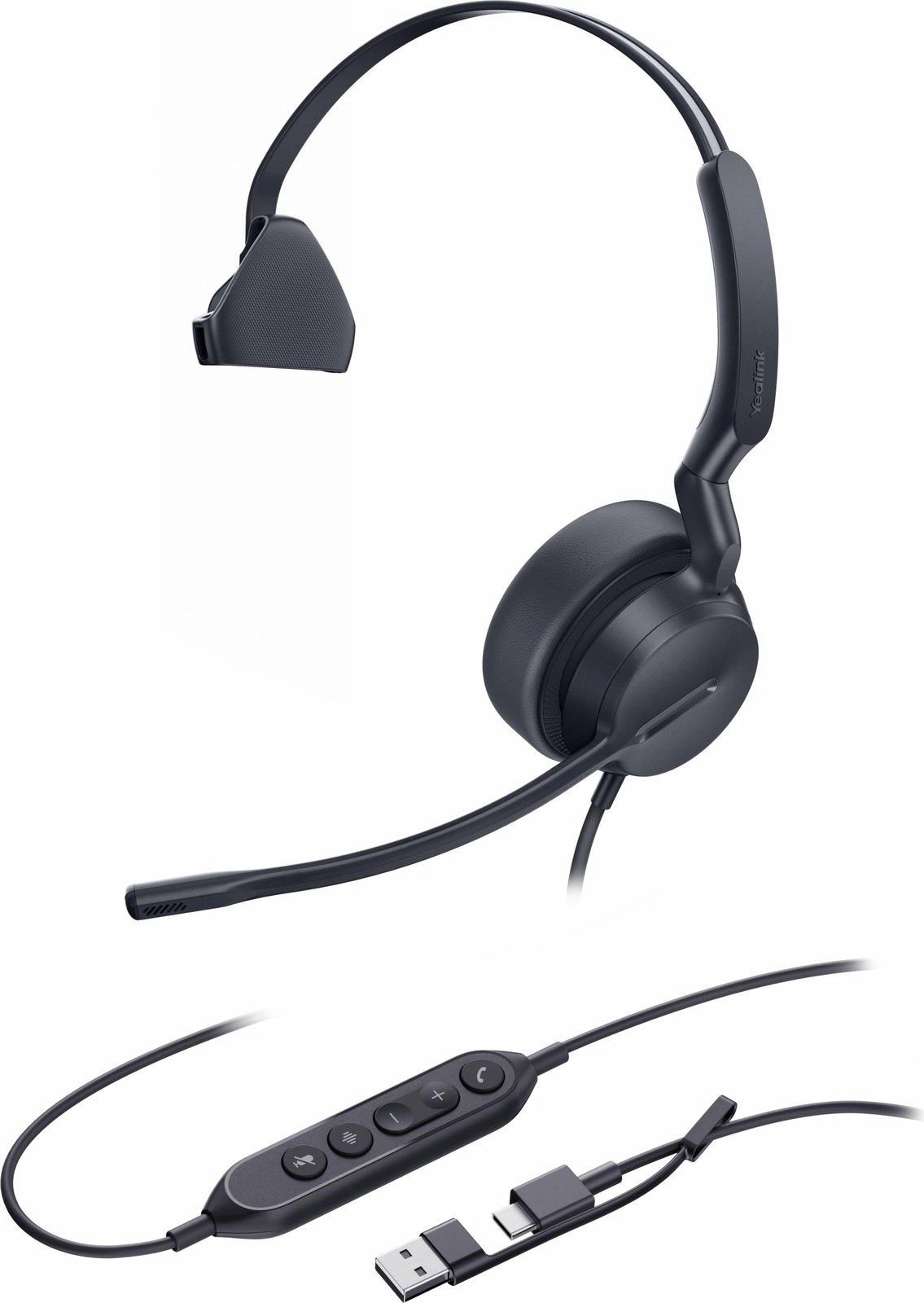 Kufje Yealink UH42 Mono UC, USB-C/A, me mikrofon, e zezë