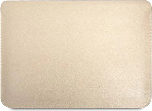 Mbështjellës laptopi Guess Saffiano Triangle Logo, 16", Bezhe
