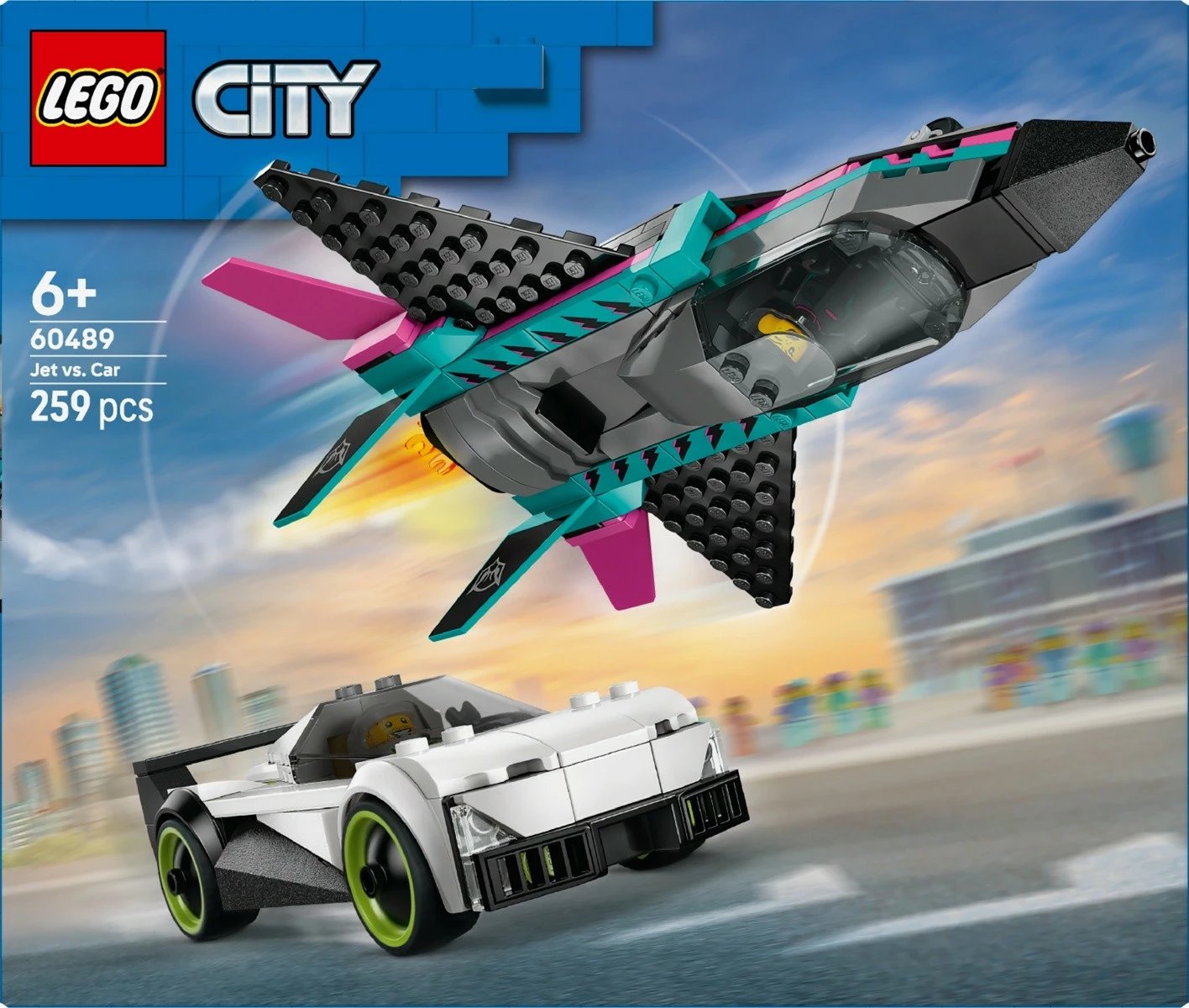 Set ndërtimi LEGO City 60489 Jet vs Car 259 pjesë 6+