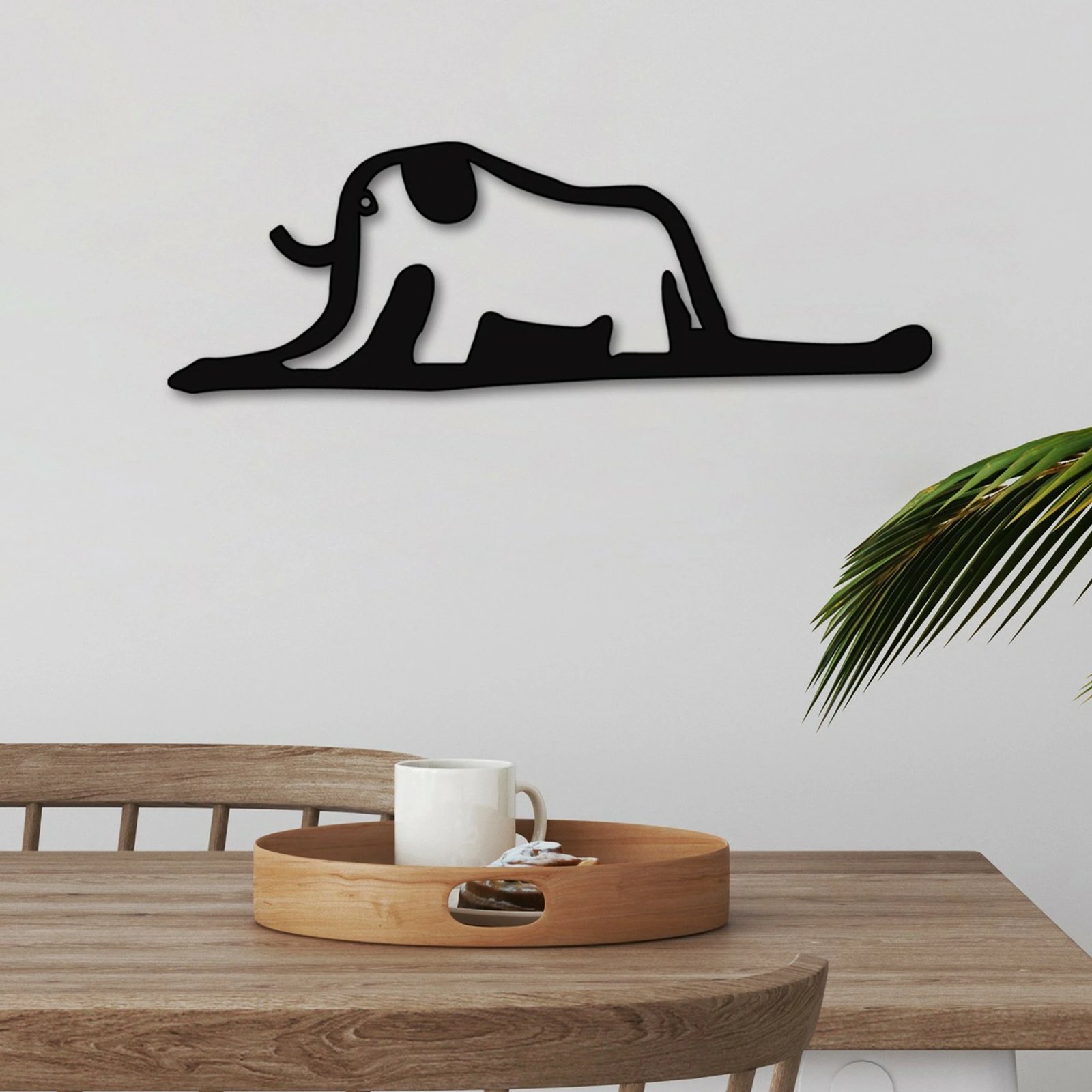 Aksesor dekorativ metalik për mur, elefant, Wallity, 63x21cm