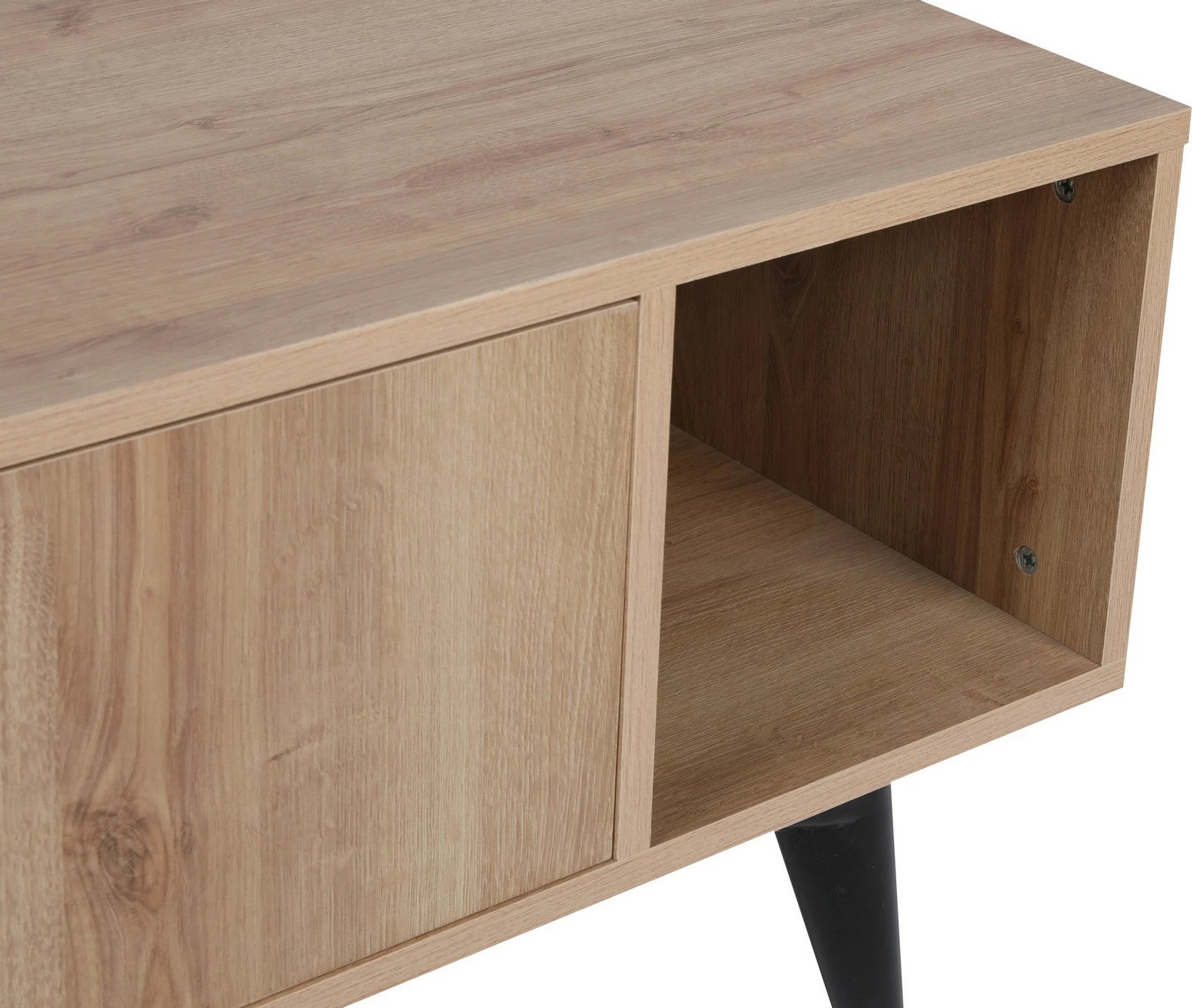 Komodë TV Skye Decor, ngjyrë lis dhe e zezë, Sidney