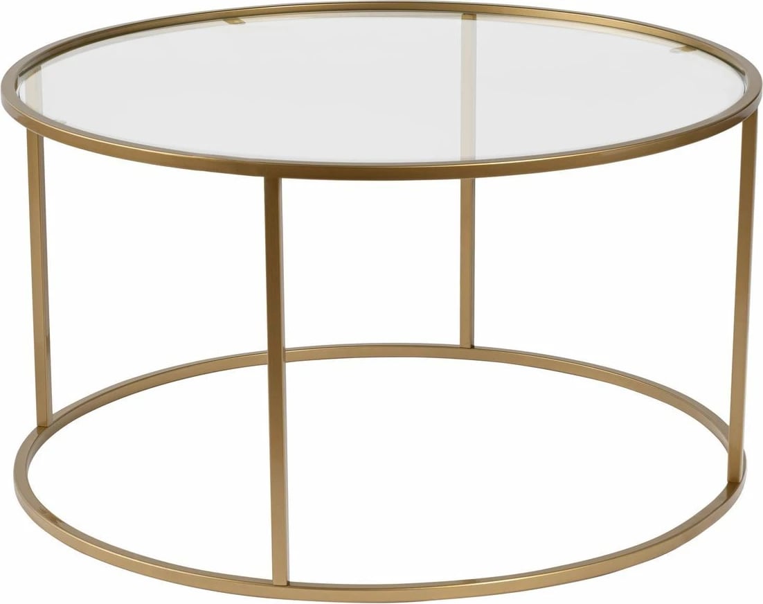 Tavolinë kafeje Nordure, ari, transparente, 80cm