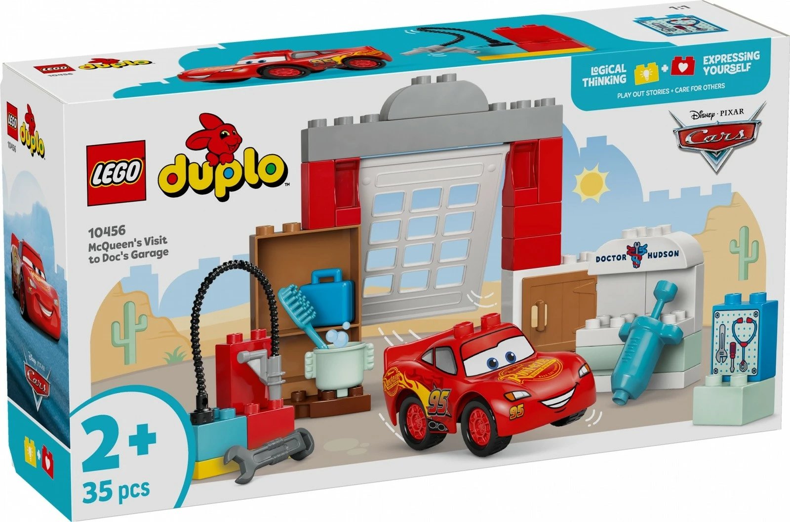 Set ndërtimi LEGO DUPLO Cars 10456, McQueen's Visit to the Mayor's Workshop, 35 pjesë