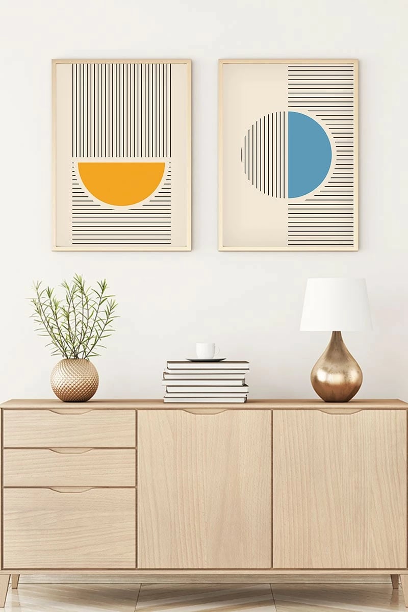 Pikturë dekorative me kornizë MDF (2 copë), Wallity, Huhu104, 20x30 cm