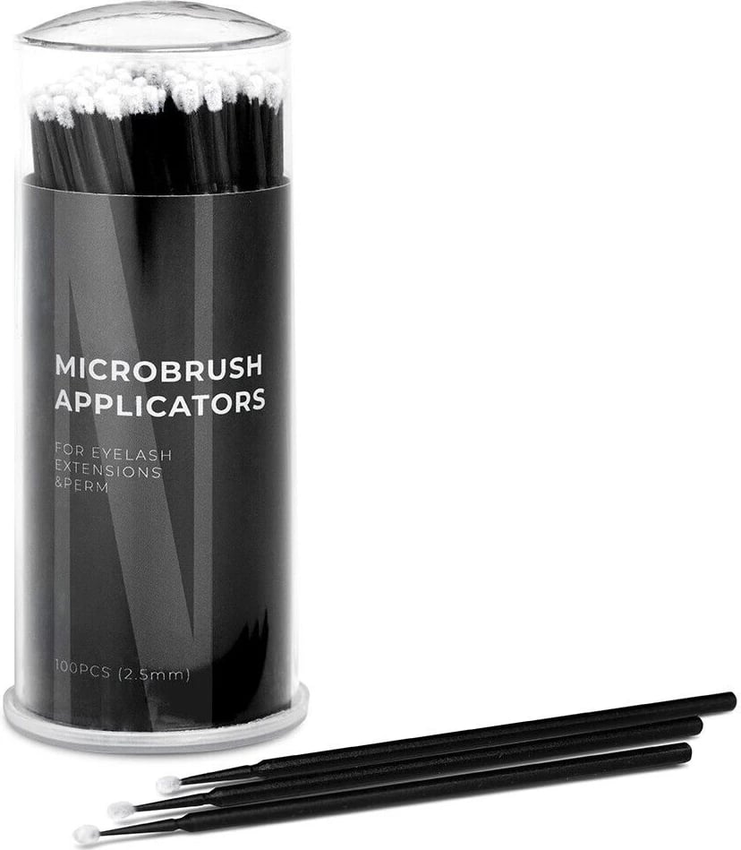 Aplikatorë për qerpikë Nanolash Microbrush 2.5mm për femra, 100 copë