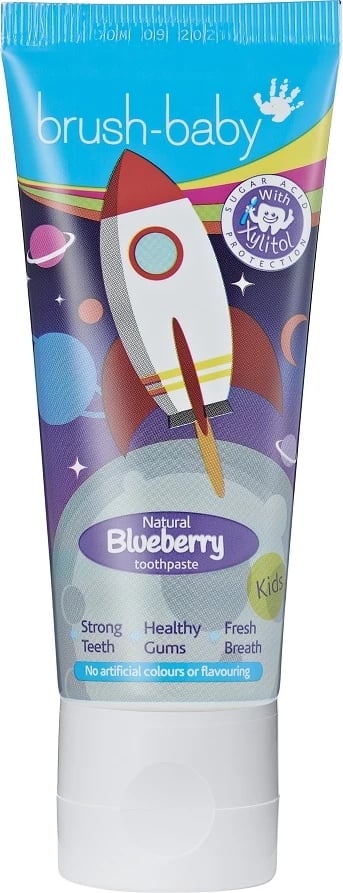 Pasta për dhëmbë për fëmijë Brush-Baby Rocket boronicë 50ml