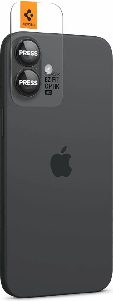 Mbrojtës xhami për kamerë Spigen Glass tR EZ Fit Optik Pro për iPhone 16 Plus, 2 copë, Zi