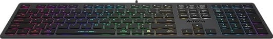 Tastierë A4 Tech FStyler FX60H me ndriçim neon, me kabllo, Gri