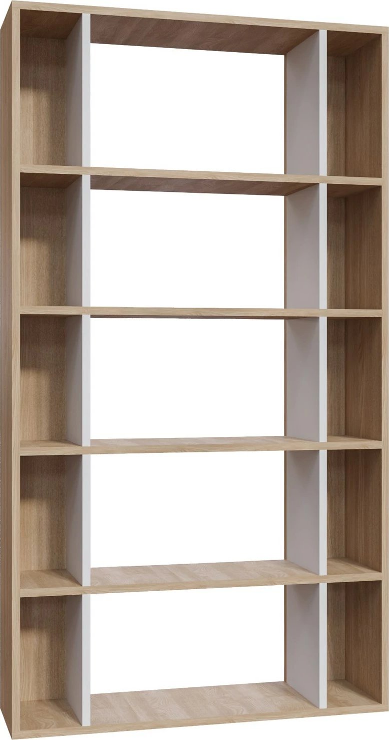 Raft librash Skye Decor, ngjyrë lisi, e bardhë