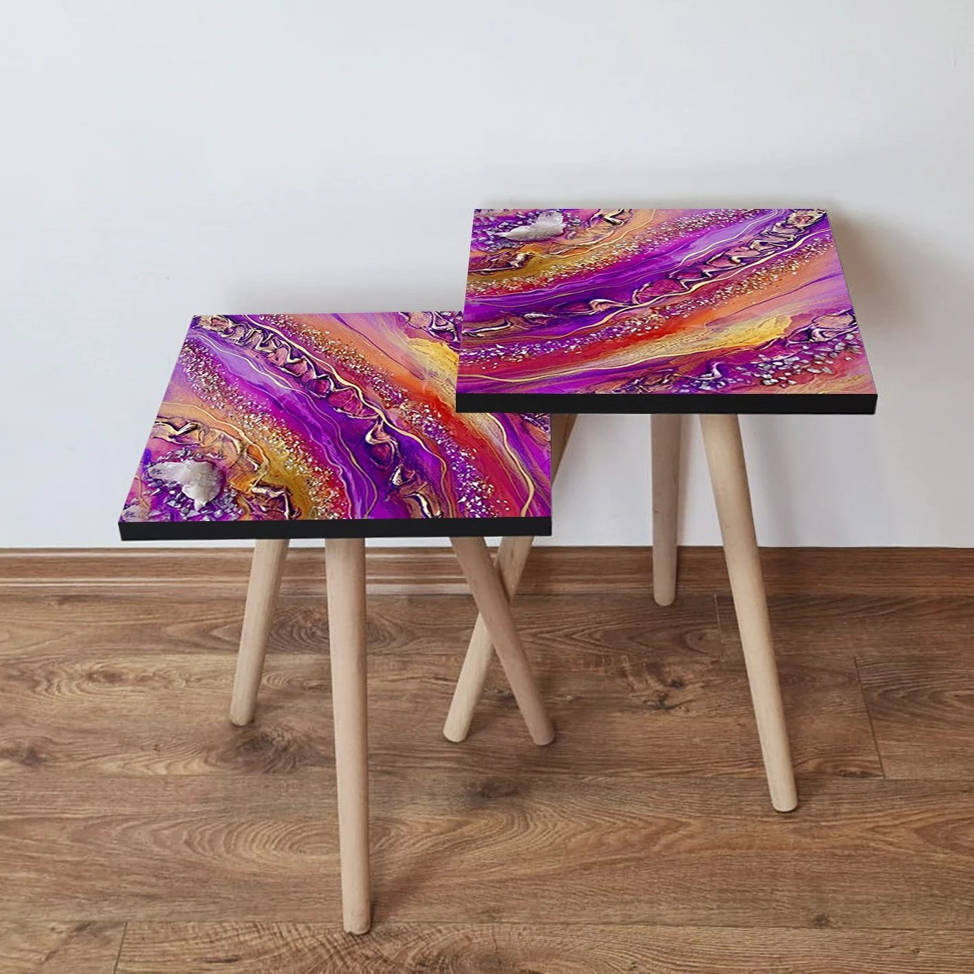 Set tavolinash ndihmëse, 2 copë, Skye Decor, shumëngjyrëshe, 2Shp108