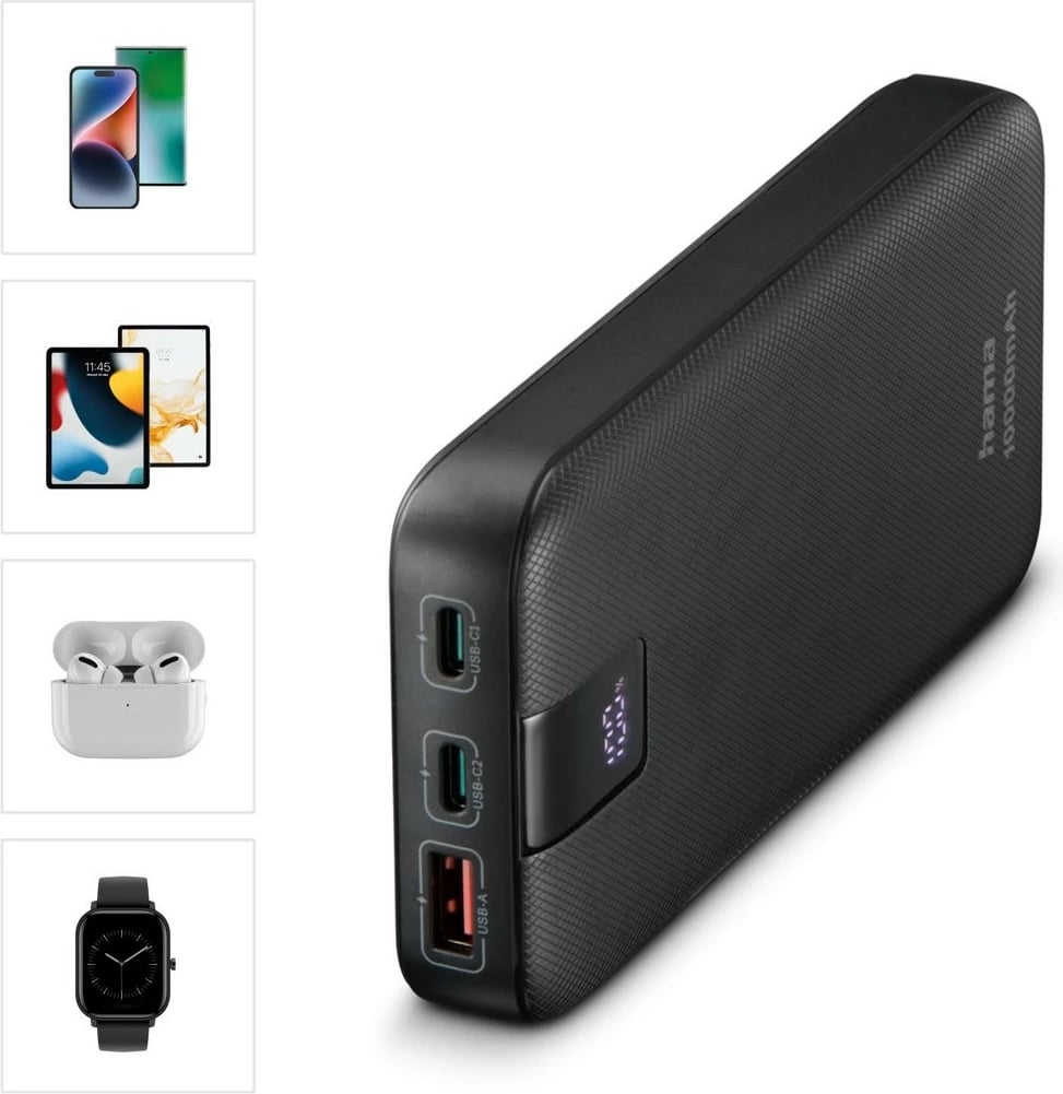 Power bank Hama PD 10000 mAh, anthracite