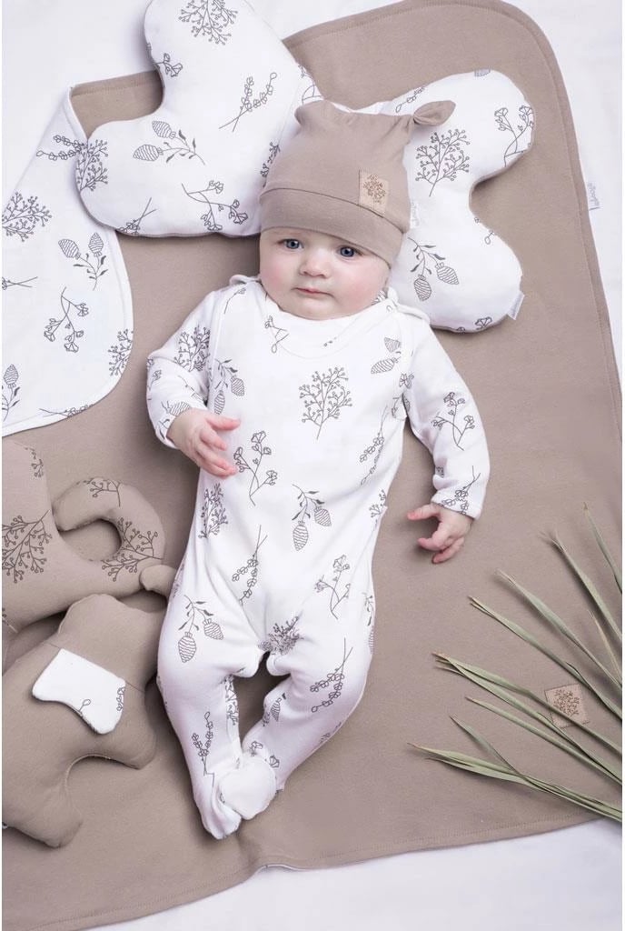 Kombinezon bebe, Nicol, Ella, 100% pambuk, madhësia 74 (6–9m), i bardhë