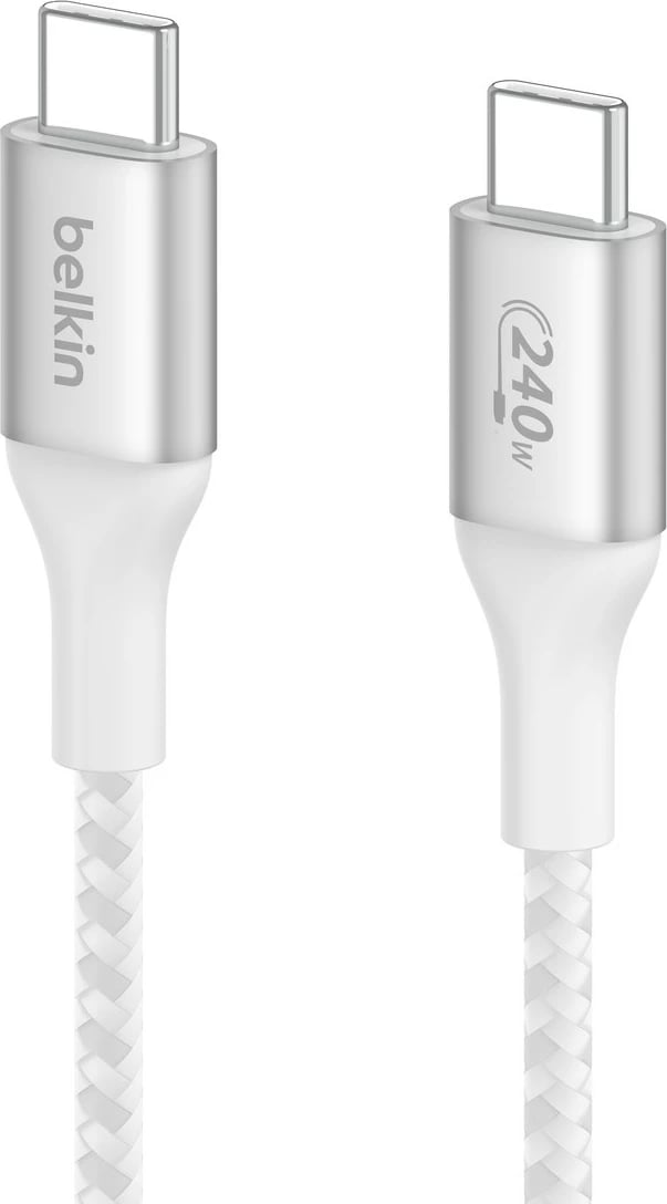 Kabllo USB-C Belkin CAB015bt2MWH, 2m, 240W, e bardhë