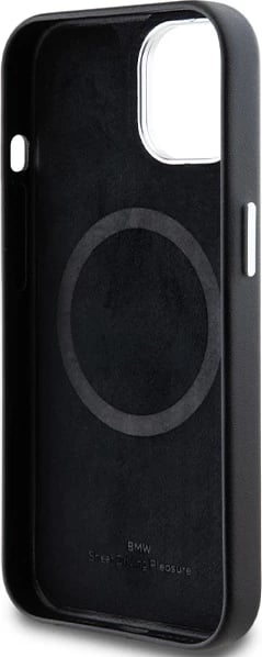 Mbështjellës BMW Signature Wrapped Metal MagSafe për iPhone 15 Plus / 14 Plus, i zi