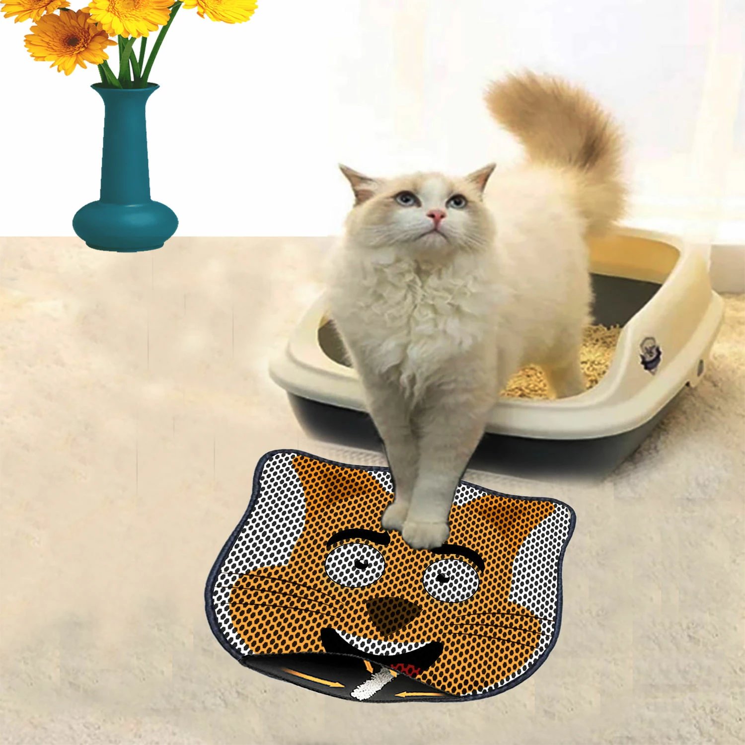 Tapet për rërë të maceve, shumëngjyrësh, Paws & Whiskers, Kdkafa0196