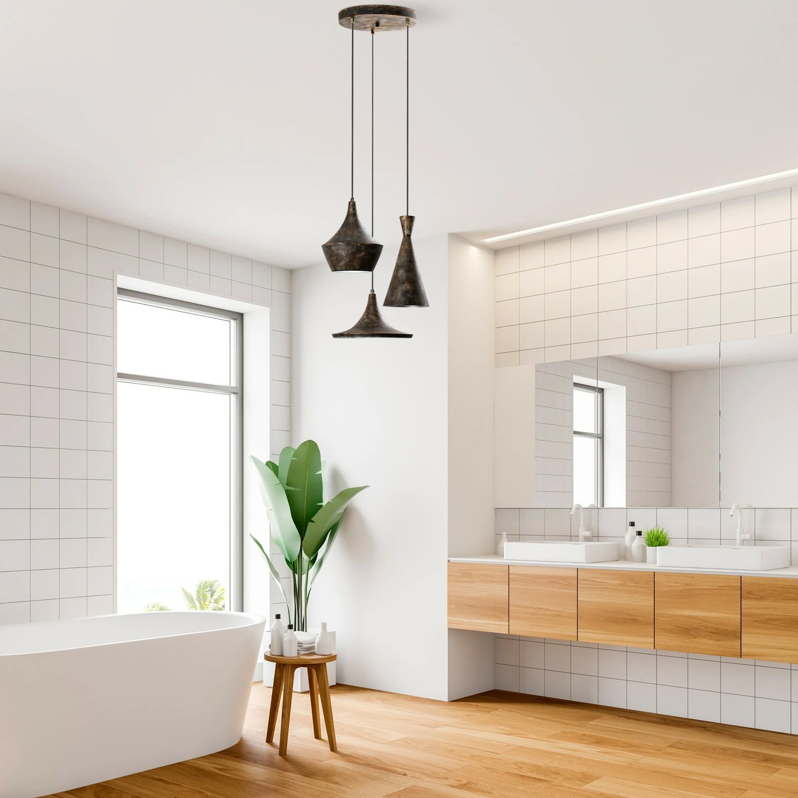 Llambë tavani Opviq, TOM-3556-RETRO, trup metalik, ngjyrë antike, lartësi e rregullueshme