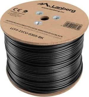 Kabllo rrjeti Lanberg Cat.5E F/UTP, 305m, e zezë, outdoor