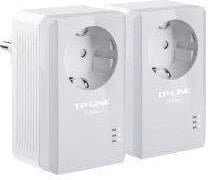 Adapter rrjeti Powerline, TP-Link, TL-PA4010P KIT, me prizë kaluese, komplet dysh, e bardhë