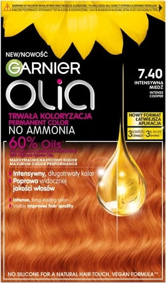 Ngjyrë për flokë Garnier Olia për femra 7.40 Bakër i Theksuar, 1 copë