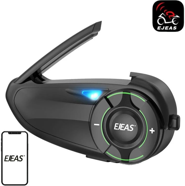 Interkom për motoçikletë EJEAS Q8, Bluetooth 5.1, IP67, i zi