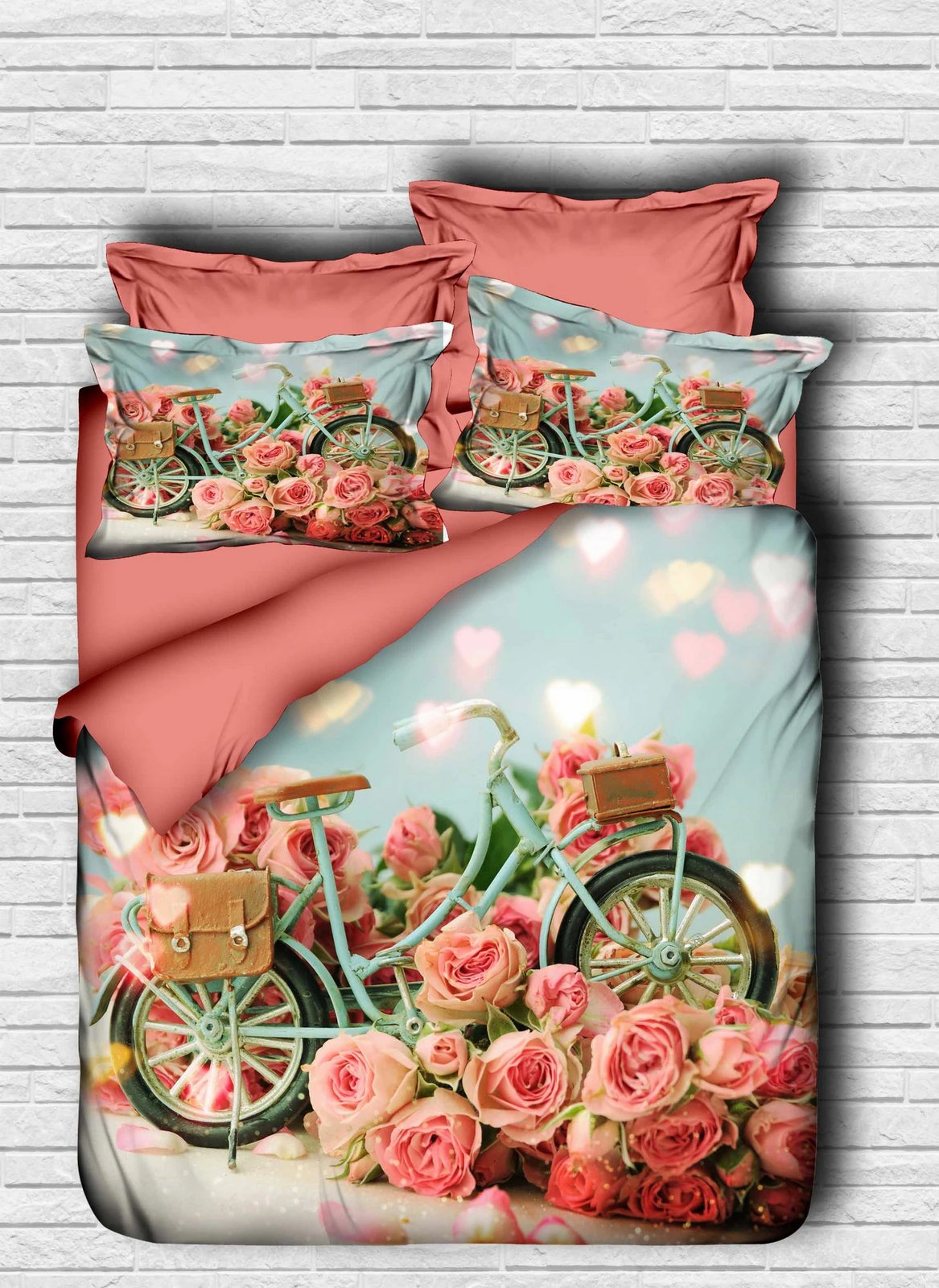 Set mbulesë për jorgan king size, L'essentiel, ngjyrë trëndafili, rozë, kaltër, 3 copë