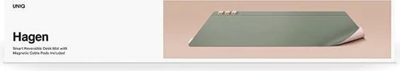 Mauspad magnetik UNIQ Hagen, dyanshëm, 67x35cm, rozë-gjelbër, me 3 organizatorë kabllosh