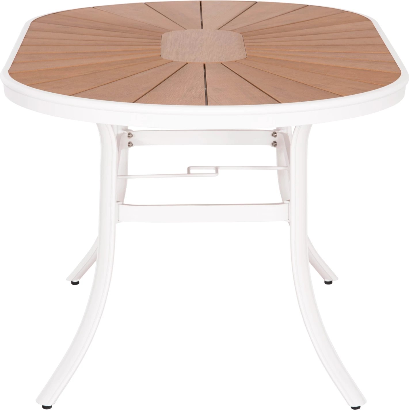 Tavolinë për terasë TELAMO FH6288.02 alumin në të bardhë & sipërfaqe tavoline polywood 160x90Χ73.5cm