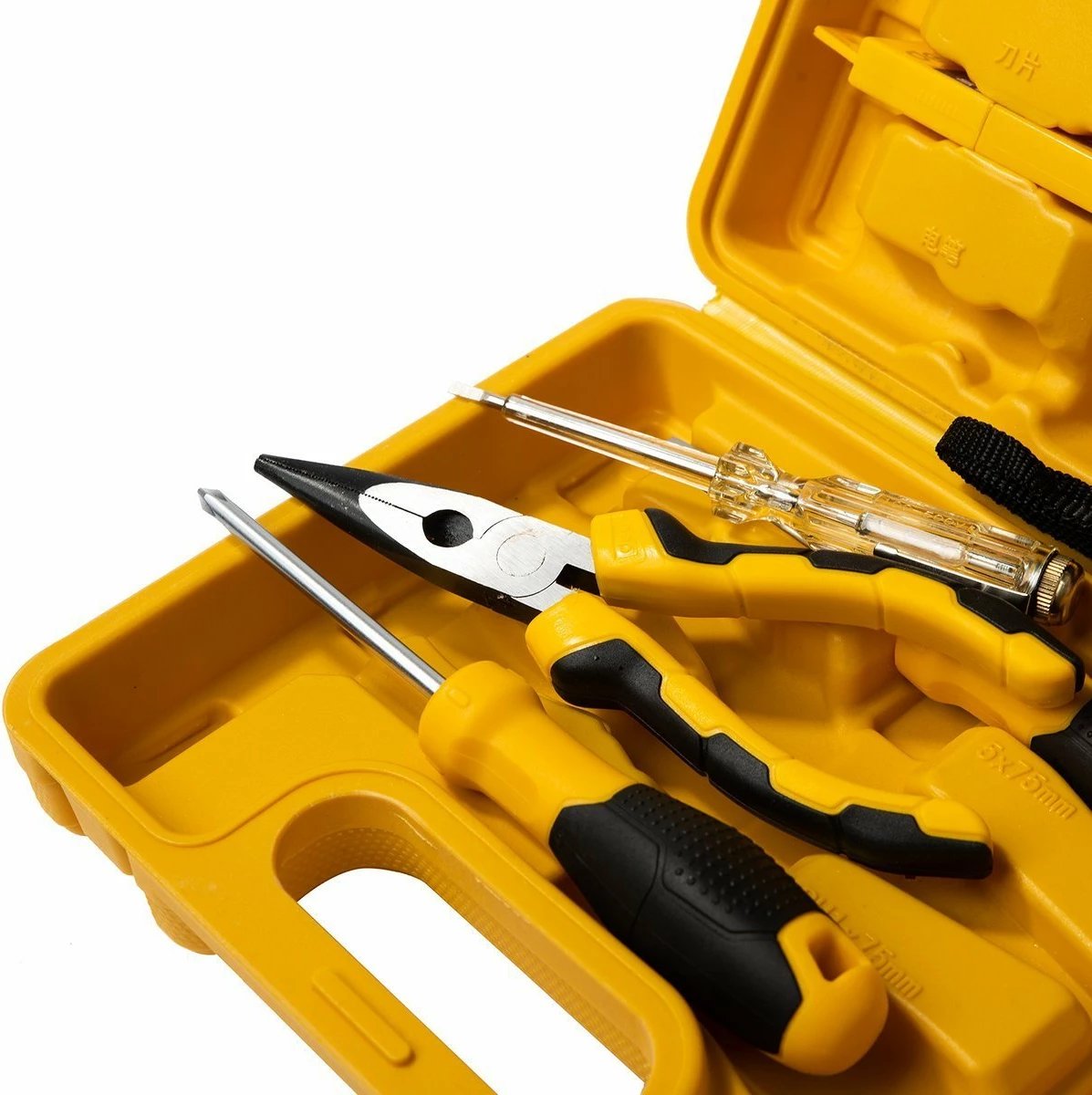 Set veglash Deli Tools EDL1008J, 8 copë, e verdhë