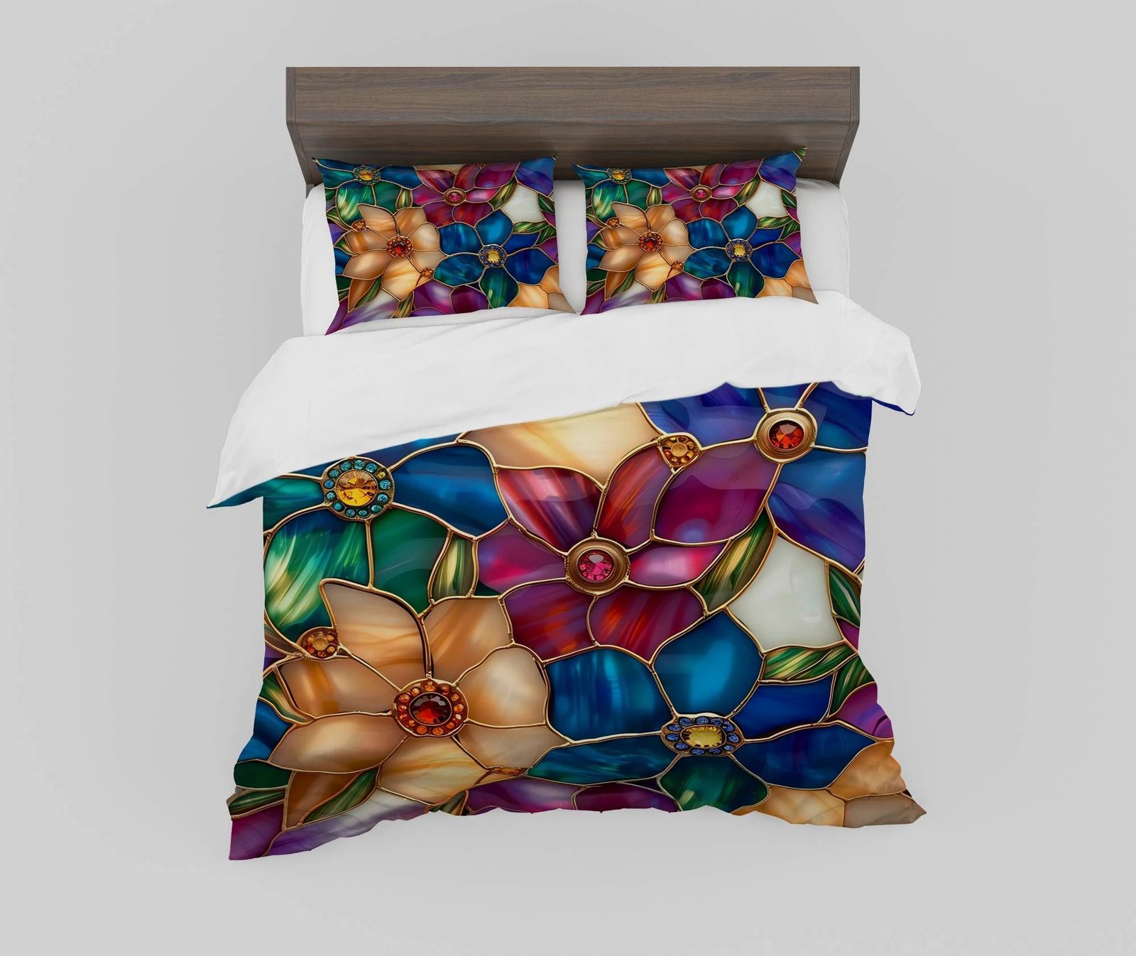 Set mbulesë jorgani për teke, shumëngjyrëshe, L'essentiel, FLW_DVT25-33