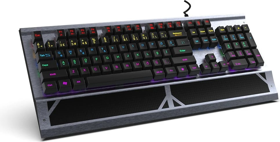 Tastierë mekanike gaming Incase IKG-444, RGB, full-size, layout gjerman, gri