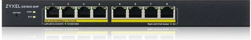 Switch Zyxel GS1900-8HP, 8 porta Gigabit PoE, Desktop, i zi Switch Zyxel GS1900-8HP, 8 porta Gigabit PoE, Desktop, i zi