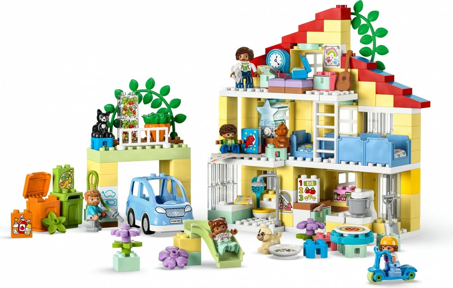 Set lodrash LEGO DUPLO Family House 3 in 1, 218 pjesë, plastikë, për fëmijë 3+