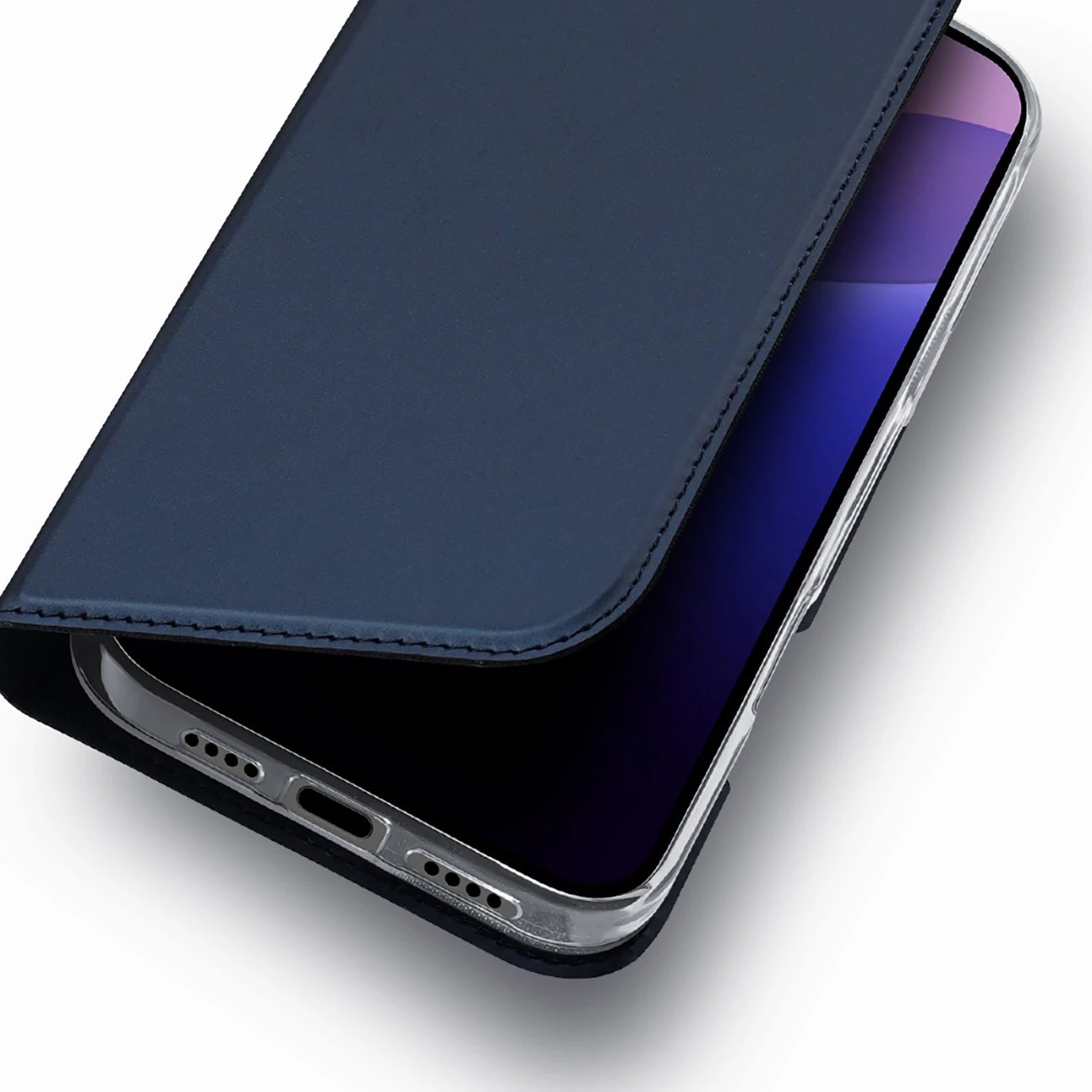 Mbështjellës Dux Ducis Skin Pro për iPhone 16 Pro Max, me kapak dhe xhep për kartela, kaltër Mbështjellës Dux Ducis Skin Pro për iPhone 16 Pro Max, me kapak dhe xhep për kartela, kaltër