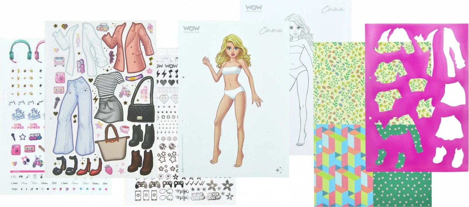 Set kreativ Fashion Book Kids Euroswan WOW Generation, me ngjyra të ndryshme