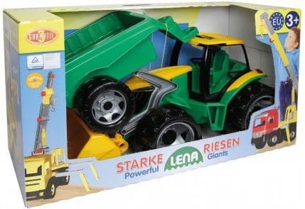Traktor lodër Lena me kovë dhe rimorkio, 90 cm, Gjelbër/Verdhë