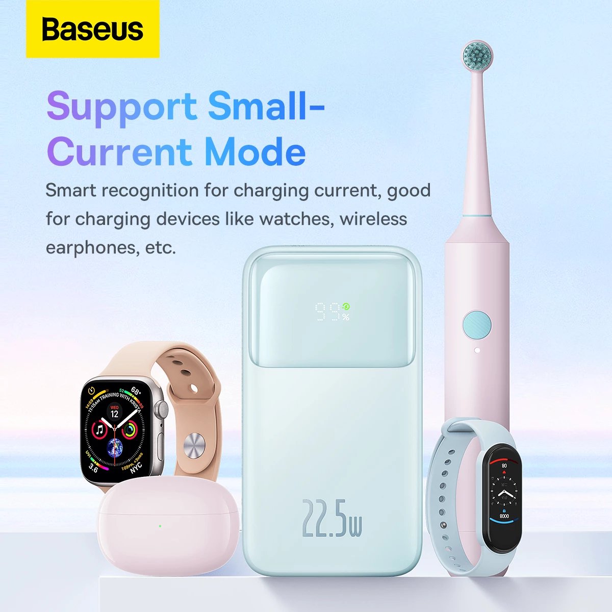 Powerbank Baseus Comet Series PPMD020003, 10000mAh, 22.5W, me ekran, USB-C/Lightning/USB-A, kaltër + kabllo USB-A në USB-C, 0.3m, bardhë Powerbank Baseus Comet Series PPMD020003, 10000mAh, 22.5W, me ekran, USB-C/Lightning/USB-A, kaltër + kabllo USB-A në USB-C, 0.3m, bardhë