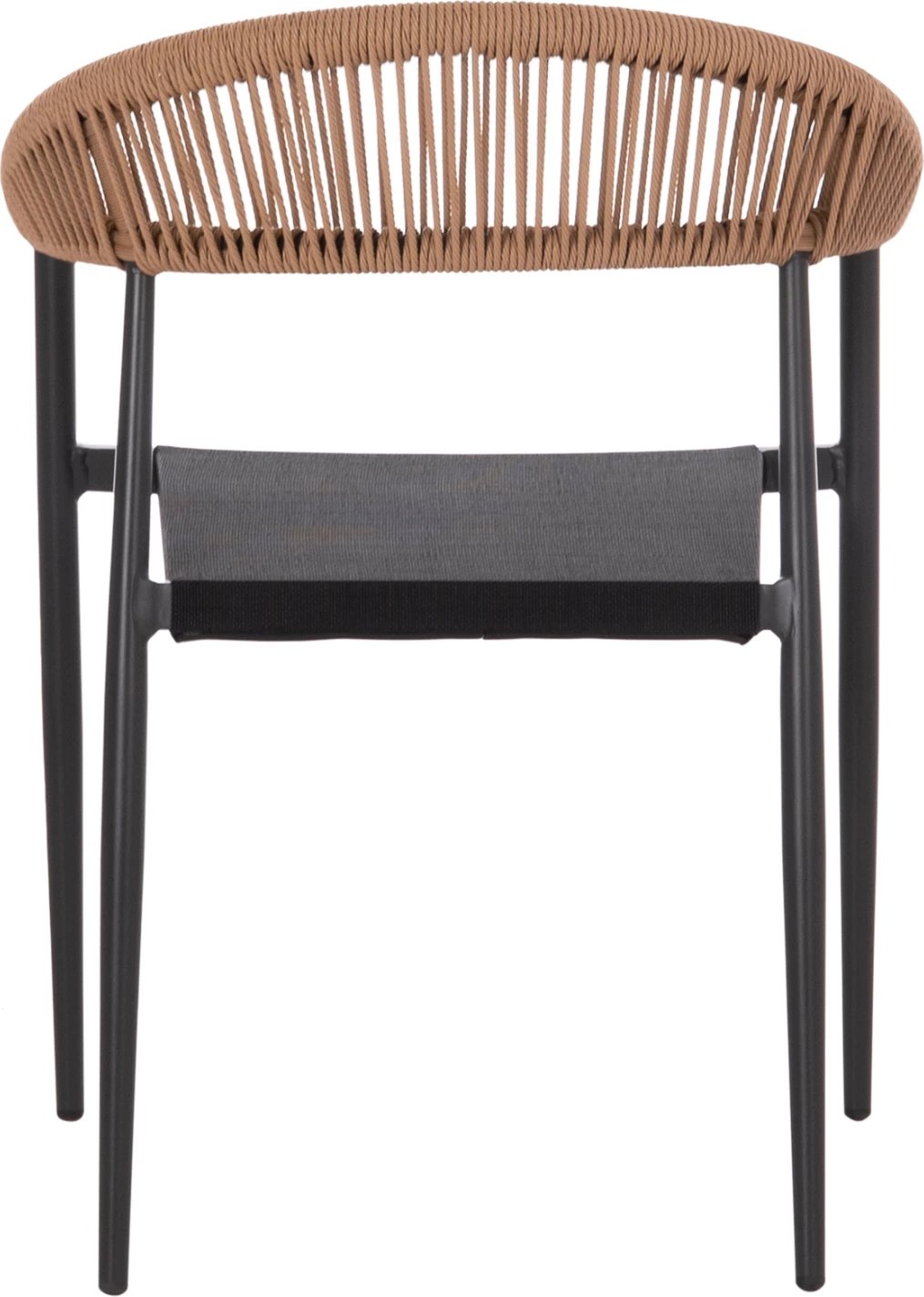 Karrige për tavolinë jashtë BERG FH6284.02 alumini & textilene ngjyrë gri e errët--P.E. rattan i përdredhur 55x56x79Hcm.