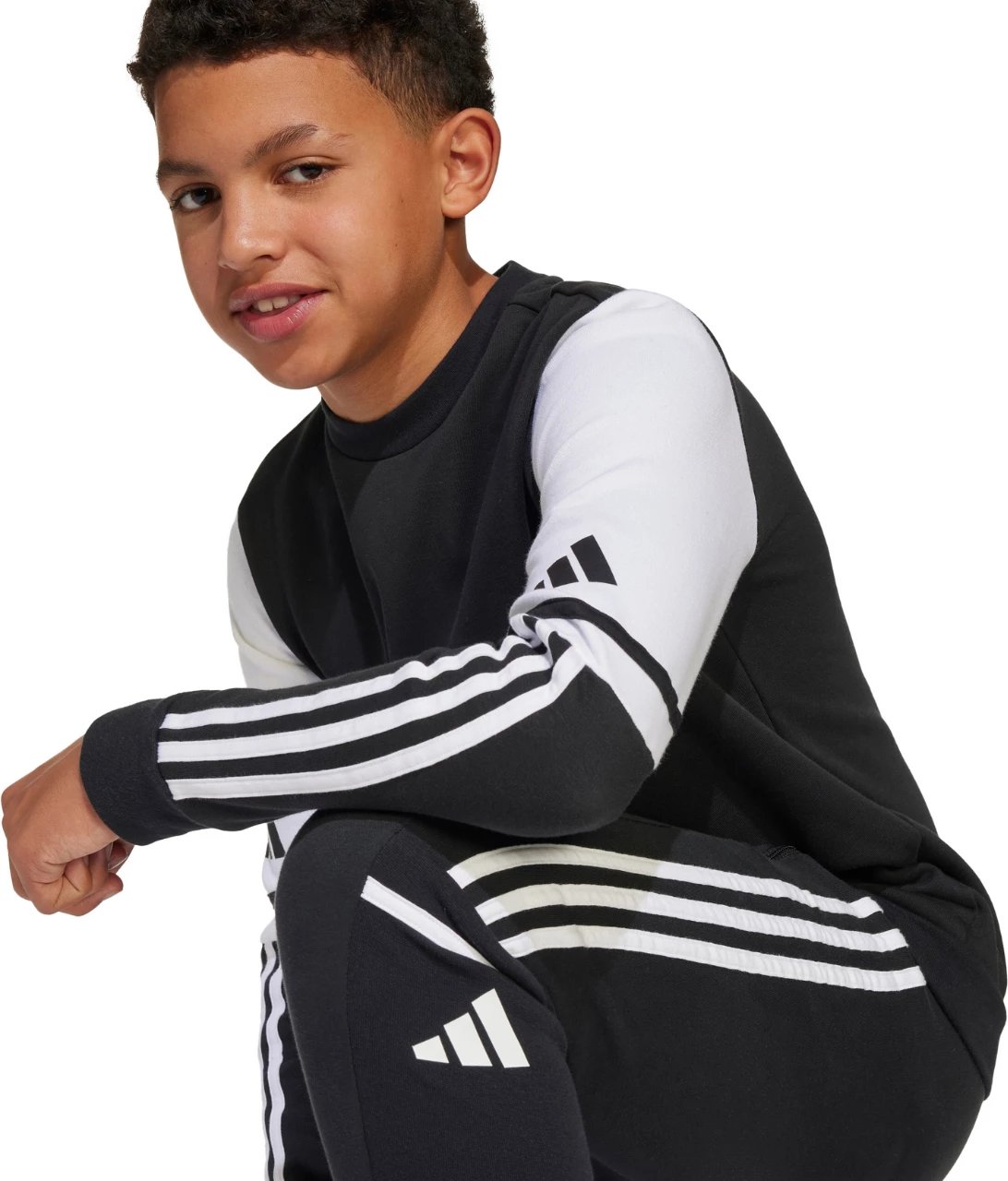 Pantallona sportive për fëmijë adidas, të zeza