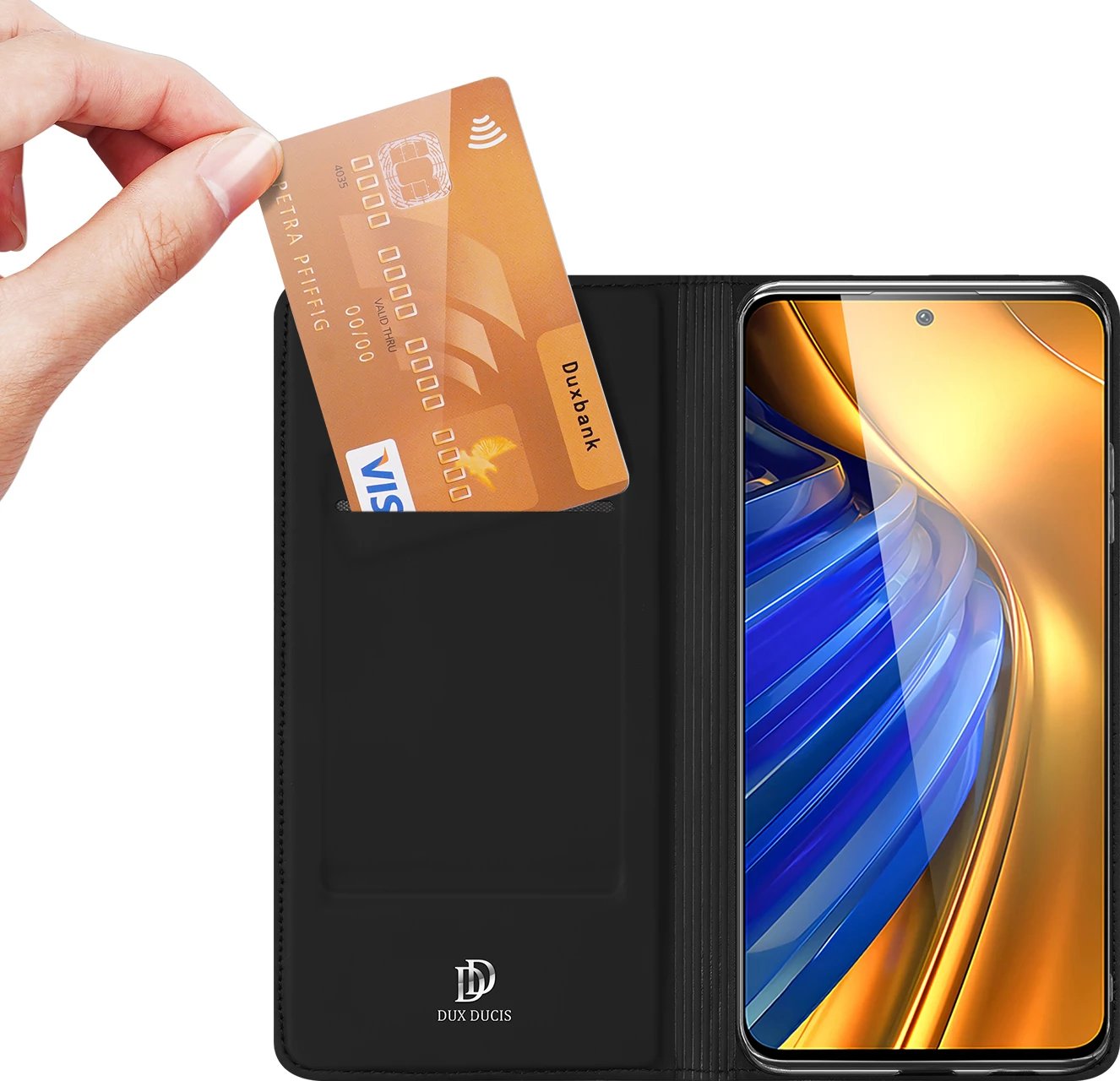 Mbështjellës Dux Ducis Skin Pro për Xiaomi Poco F4 5G, me kapak, i zi Mbështjellës Dux Ducis Skin Pro për Xiaomi Poco F4 5G, me kapak, i zi