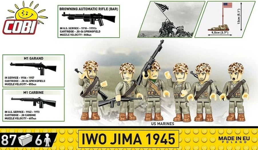 Set blloqesh Cobi Klocki Iwo Jima 1945, 87 pjesë, 6 figurina