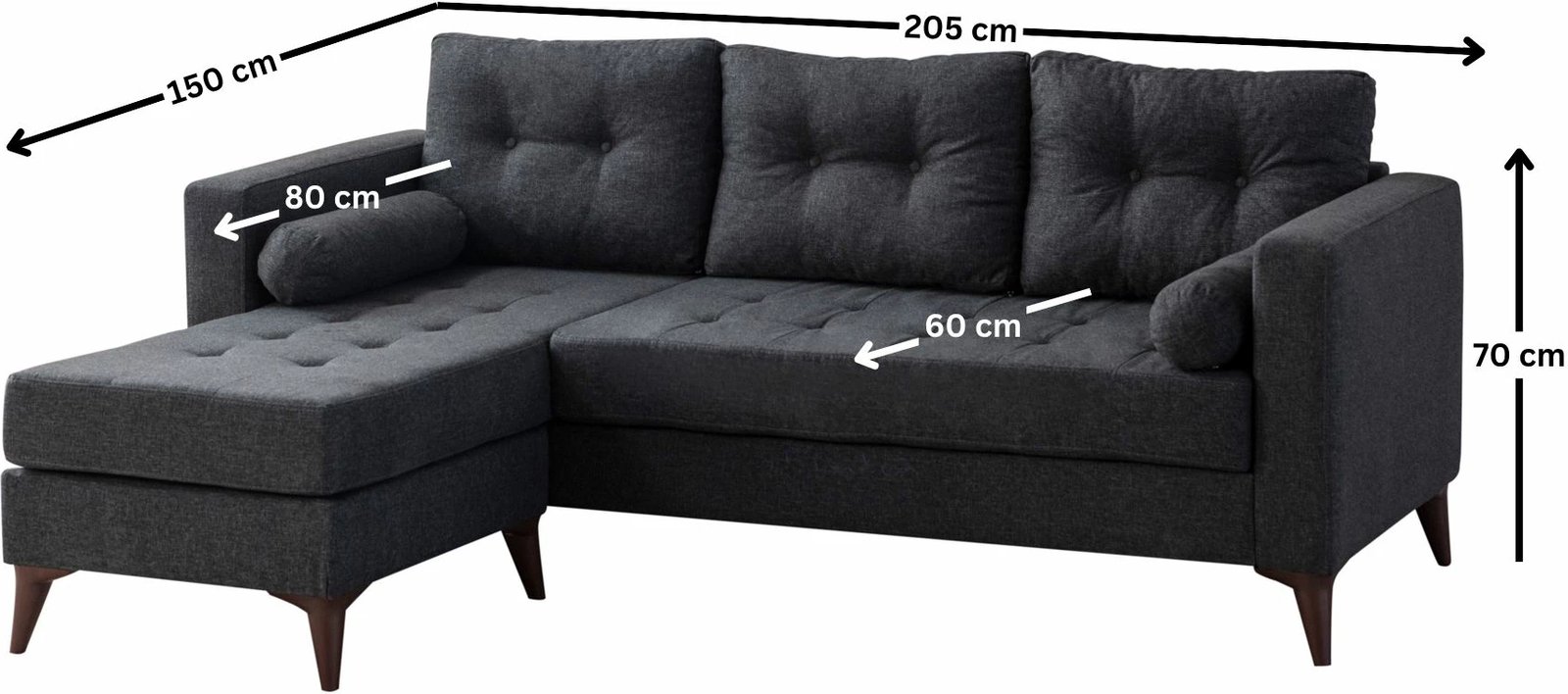 Këndare Atelier del Sofa, ngjyrë antracit