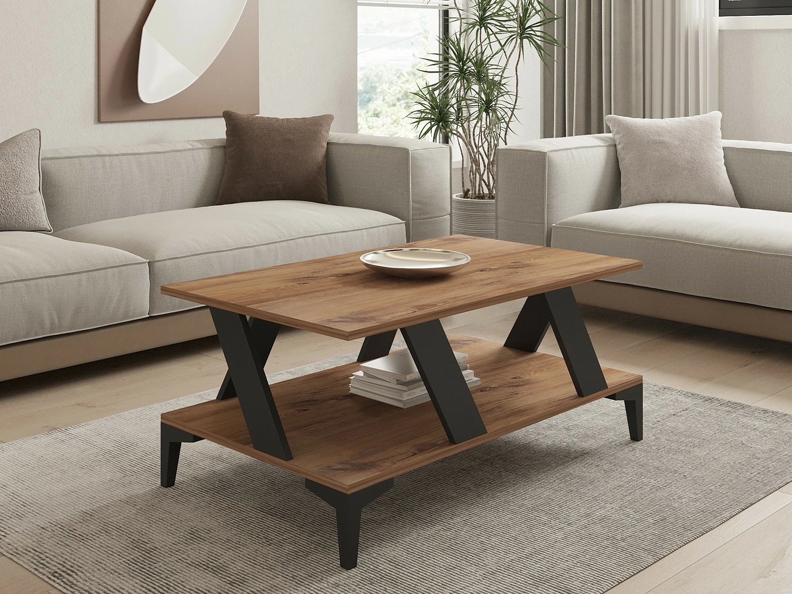 Tavolinë kafeje Hanah Home, tabla, anthracite, atlantic pine