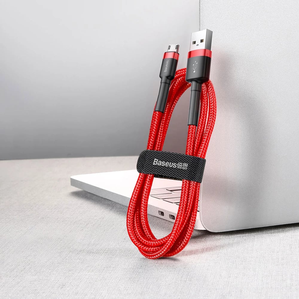 Kabllo Baseus Cafule CAMKLF-C09, USB-A në micro USB, 2m, e kuqe
