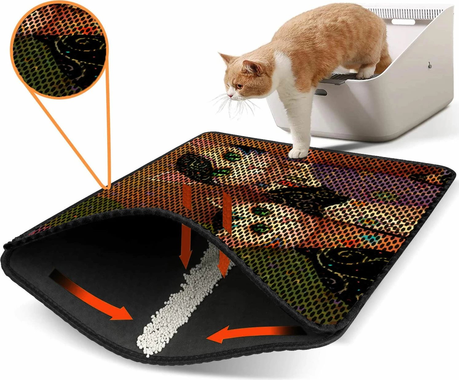 Tapet për rërë mace, shumëngjyrësh, Nrszn0106