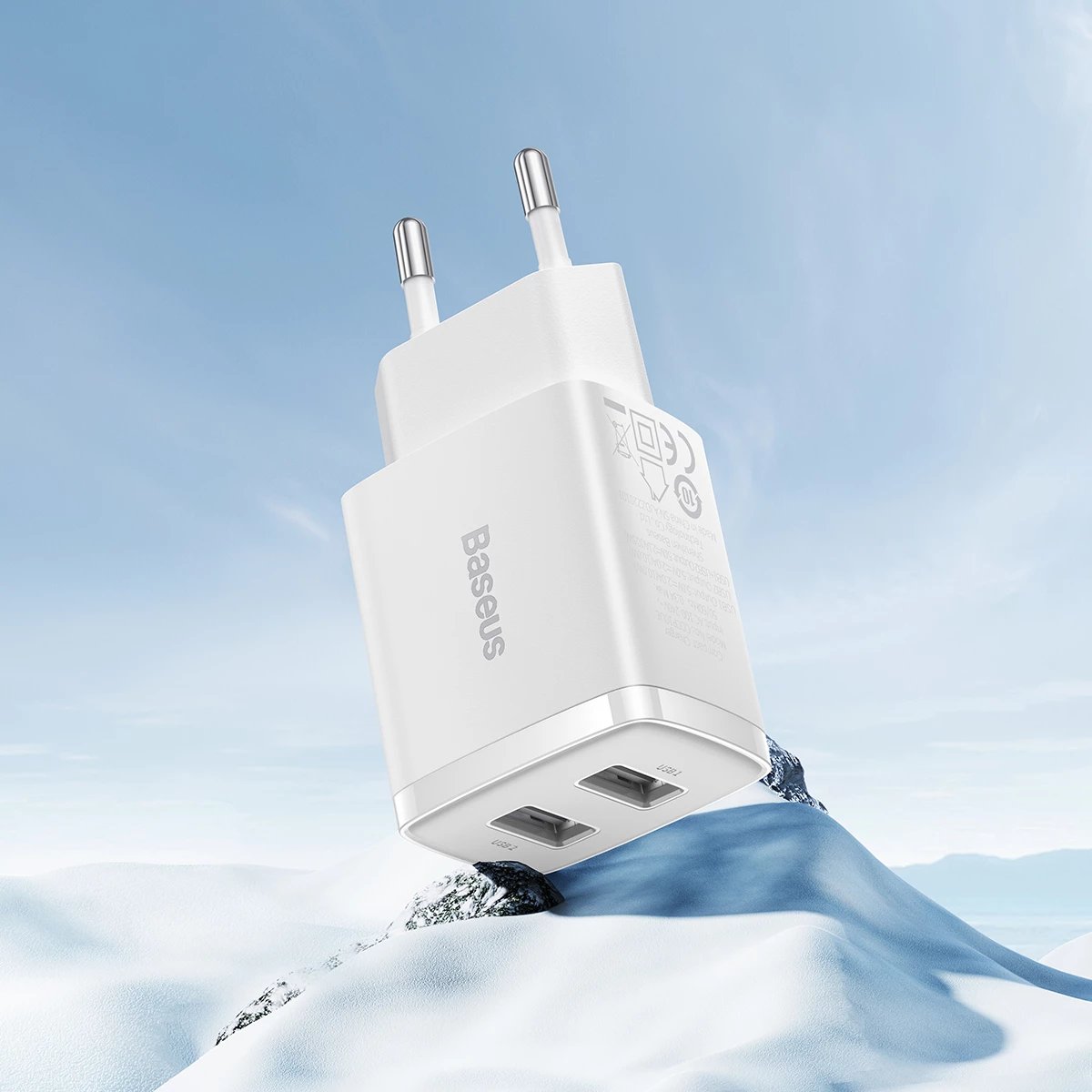 Karikues muri Baseus CCXJ010202, 2x USB-A, 10.5W, Bardhë