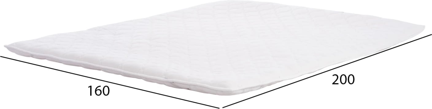 Topper CLOUD, i bardhë, 160x200 cm, ekstra-dyshe